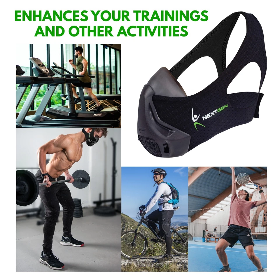 Máscara de Altitud de Entrenamiento NEXTGEN - Cardio, Entrenador de Respiración, Filtración de Carbono Foto 4 de 4