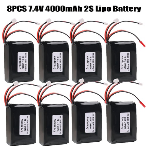 7.4V 4000mAh 8C Lipo Battery JST JR Plug For Spektrum Controller DX9 DX8 DX7 DX6 - Picture 15 of 18