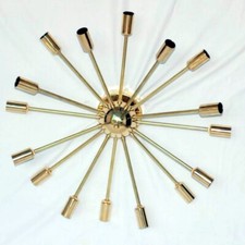 Modern Brass 16 lights Flush Mount Chandelier Mid Century Great Brass Chandelier