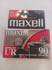 Maxwell UR 90 Minute Blank Audio Cassette Tape Normal Bias, NEW Sealed