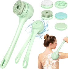 Rechargeable Electric Body Brush with 5 Heads - Waterproof Back Scrubber