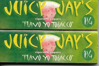 JUICY JAY'S WATERMELON FLAVORED HEMP CIGARETTE 1.25 SIZE ROLLING PAPER 2 PACKS