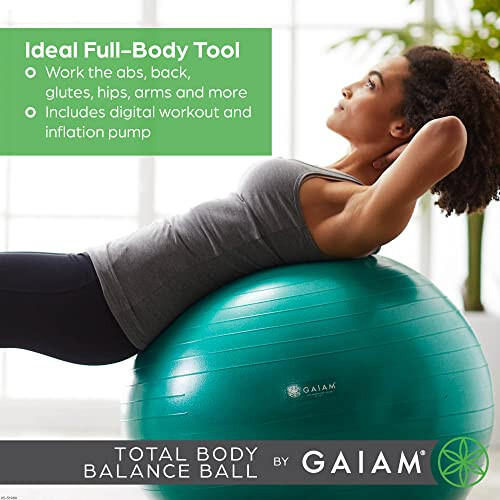 Gaiam 05-52205 Total Body Balance Ball Kit - Includes 75cm Anti-Burst Stability - Picture 3 of 4