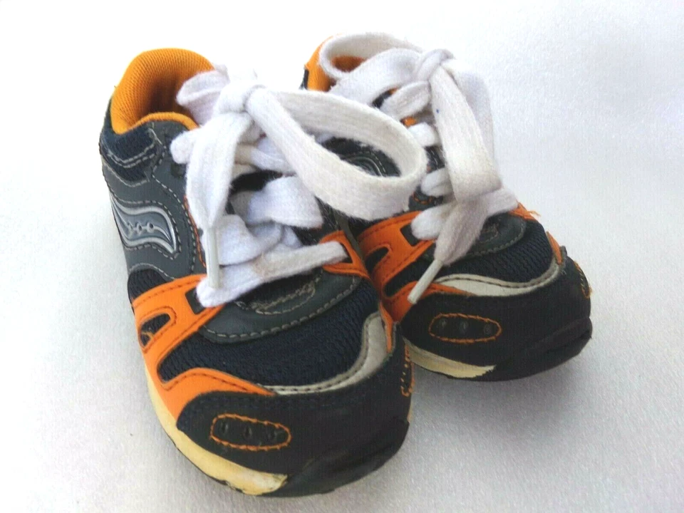 PLAY SAUCONY Tenis 7 Niños Bebé Zapatos Naranja Atlético Verano Látigo Cordones Foto 2 de 4