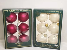 Vintage Pearlized and Satin Visions by Holly and Good Tidings Ornaments
