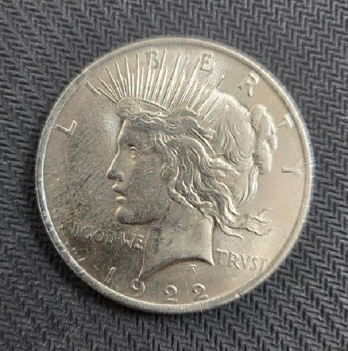 1922 P - 90% Silver Peace Dollar - AU+