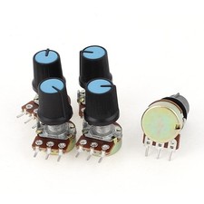 5 x B1K 1KOhm Blue Button Linear Rotary Taper Potentiometers AC 220V 0.4A