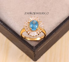 Swiss Blue Topaz, Silver Ring, 925 Sterling Silver, Natural Topaz Ring