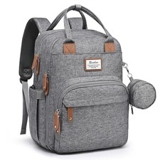 Diaper Bag Backpack, Changing Pad, Insulated Bottle Holders, 18 Pockets
