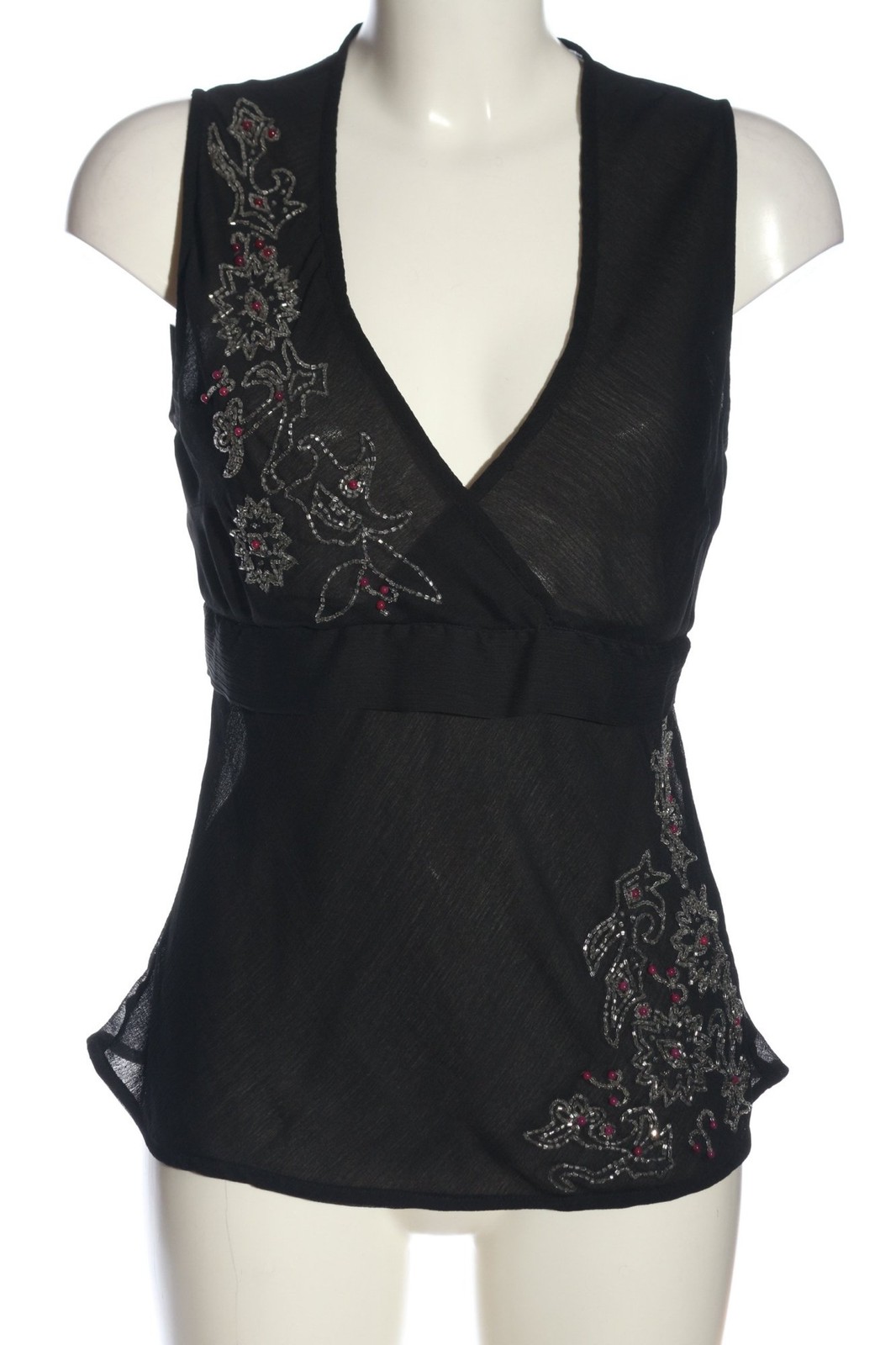 S.OLIVER Transparenz-Bluse Damen Bluse Gr. DE 38 schwarz Casual-Look