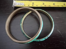 Three Antique Chinese Brass & Malachite Bangle Bracelet