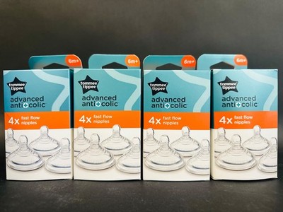 16 x Tommee Tippee Fast Flow Nipples 6M+ Advanced Anti Colic | NEW & SEALED!