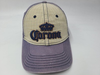 Corona Distressed Adjustable Hat Cap La Cerveza Mas Fina Mexican Beer Beige Blue