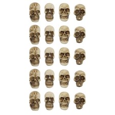 20Pcs Mini Resin Skull Figurine Skeleton Head Decoration DIY Garden Ornaments