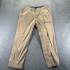 Tommy Hilfiger Pant Men 34X30 Brown Cotton Chino Straight Preppy Business Career