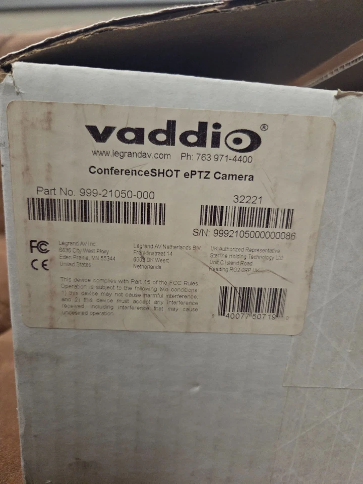 Cámara Vaddio ConferenceSHOT ePTZ cámara de videoconferencia de encuadre automático - negra Foto 2 de 4