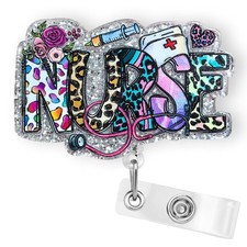 Funny Nurse Badge Reel Holder Retractable, Cute Nurses Week Gifts ID Badge Re...