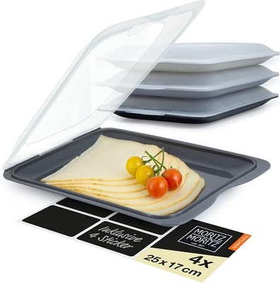 Moritz & Moritz 4er Set Aufschnittbox stapelbar ? Frischhaltedosen mit