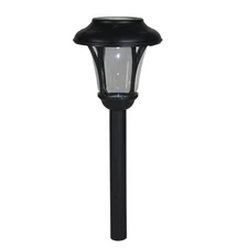 Northlight 12" Black Lantern Solar Light with White LED Light and Lawn Stake
