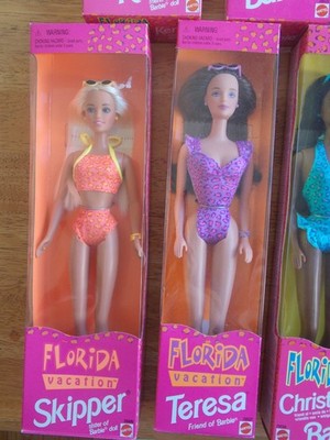 New Lot 7 Florida Vacation Barbie Ken Teresa Christie Midge Steven
