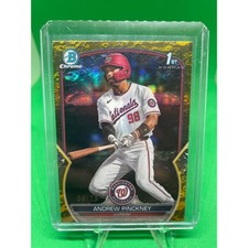 2023 Bowman Draft 1st Chrome Yellow Lunar Crater Refractor Andrew Pinckney 08/75