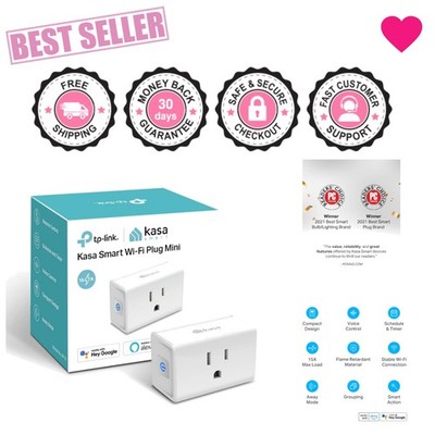 Effortless Control with 15A Mini Smart Plug - Works with Alexa/Google Home