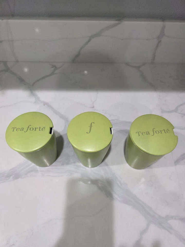 Taza de viaje de porcelana Tea Forte con tapa - (sin infusor de té) verde 12 oz. Juego de 3 Foto 3 de 4