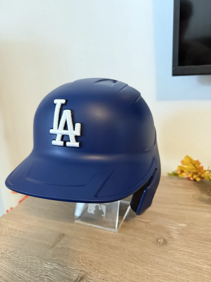 Los Angeles Dodgers Matte Rawlings Baseball Batting Helmet 3D Decal Embroidered - Image 2 of 4