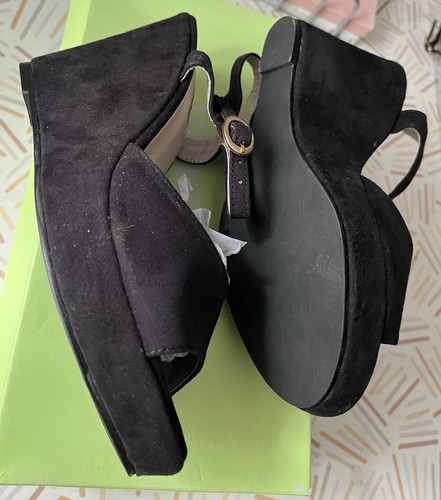 Damenschuhe Keilabsatz Plateau Sandaletten Sandalen Wildleder - Bild 3 von 4