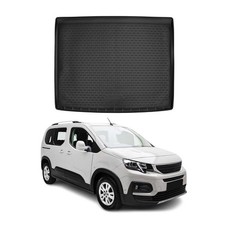 Kofferraummatte Kofferraumwanne für Peugeot Rifter 2018-2021 Gummi TPE Schwarz