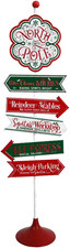 Christmas Decorations Yard North Pole Sign Yard Sign Stakes Metal Xmas Holiday W