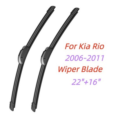 For Kia Rio 2006-2011 Windshield Wiper Blades 22''+16'' All-season Front J-hook