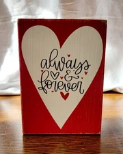 "Always and Forever" Rustic Red Wooden Sign from Quill to Paper by Sixtrees