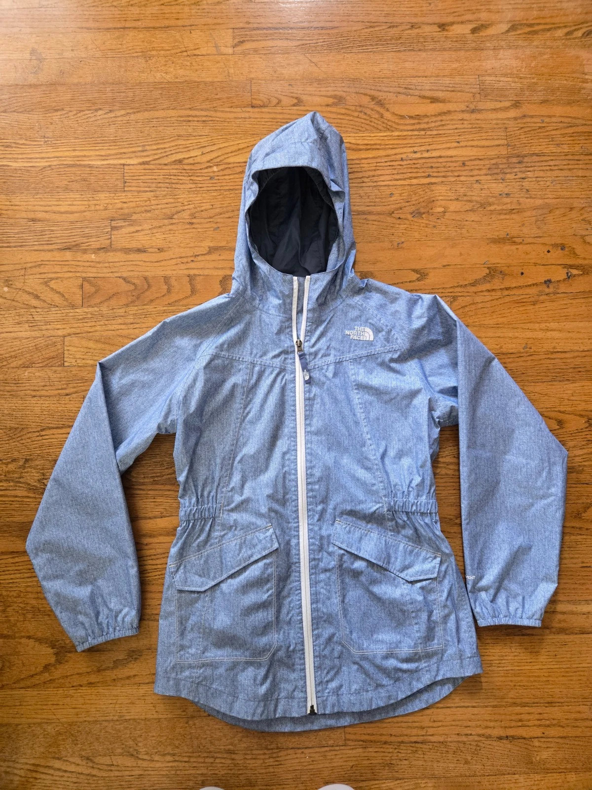 The North Face Jacket Girls XL Blue DryVent Hooded Sophie Rain Parka Pockets
