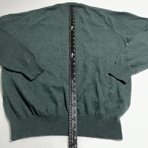 Peter Millar Crown 100% Cashmere Green LS Sweater Mens large Sleeve Co Logo - Picture 5 of 10