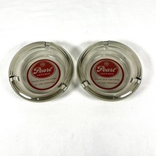 Vintage Pearl Beer Glass Ashtrays Barware Mid Century Breweriana Bar Decor