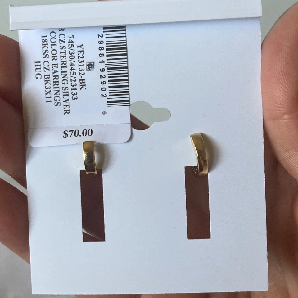 Pendientes Giani Bernini chapados en oro de 18 quilates sobre plata de ley con circonitas cúbicas Foto 3 de 4