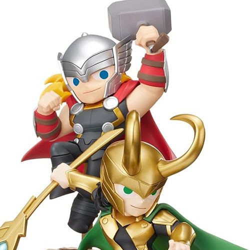 Figurine Thor Et Loki Gurihiru Art Luminasta Marvel pour décorer un bureau de geek