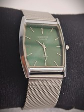 Vintage Classic Seiko Slim Tank japan Made Green Dial Men's Wrist watch