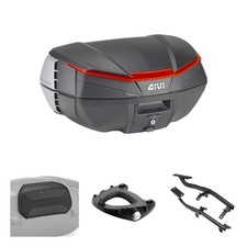 Kit De Top Case GIVI V49 AIR Noir Orange Pour Moto Guzzi 850 V85 TT 2024-2025