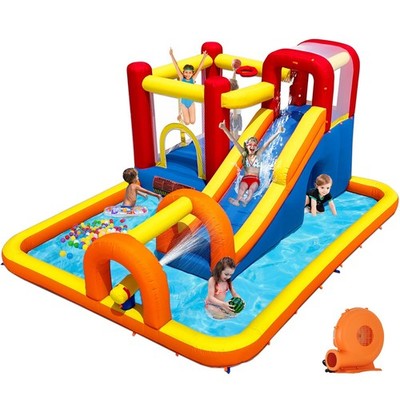 Inflatable Bounce House Water Slide Splash Pool Backyard Outdoor Water Park Kids