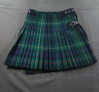 Vintage Kinloch Anderson Kilt Rock Damen Medium grün Breacan schottisches Tartan Wolle