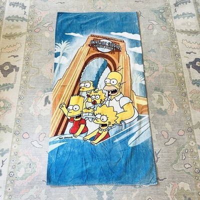 Universal Studios The Simpsons Ride Beach Towel Vintage Rare Family Homer Bart