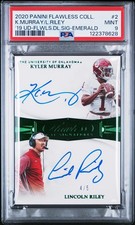 2019 Flawless KYKER MURRAY & LINCOLN RILEY EMRALD ON CARD ROOKIE AUTO 4/5 POP 2
