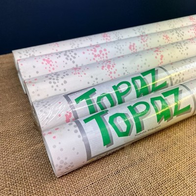 5 X VINTAGE TAPETENROLLE GRAU ROSA KONFETTI GEPUNKTET 80er RETRO MUSTER
