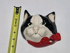 Vtg Philip Laureston England Babbacombe Pottery Cat Kitty String Scissor Holder