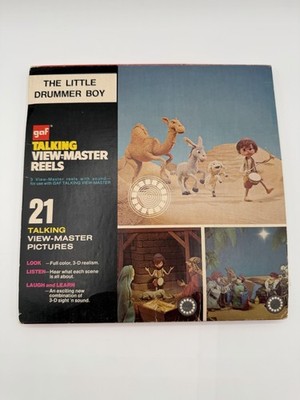 Vintage GAF Talking View-Master The Little Drummer Boy Reels Set of 3 w/ box