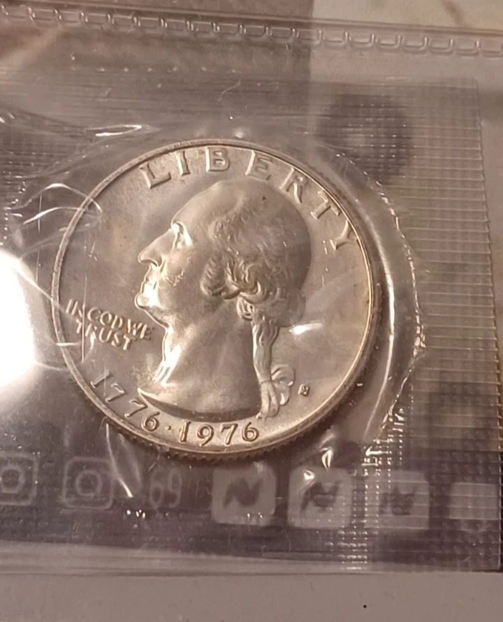 1976 S Washington Quarter ~ Mint State BU UNC 40% Silver ~ 25c US ~ Bicentennial - Image 2 of 3