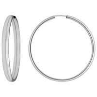 Paar Ohrringe Creolen Schlicht Ohrschmuck Aus 925 Silber Rhodiniert 39X3,9Mm
