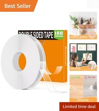 Heavy-Duty Double Sided Tape 160  - Clear Nano Adhesive for Indoor  Outdoor Use